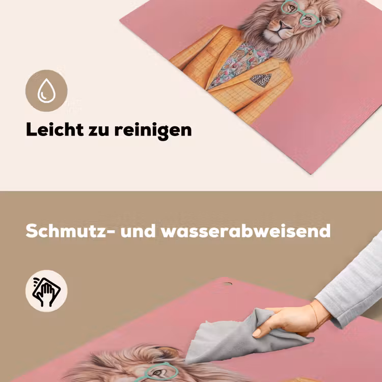 Leeuw - Pak - Geruit - Bril Inductie beschemer met haakjes klein -ky-schoon-de