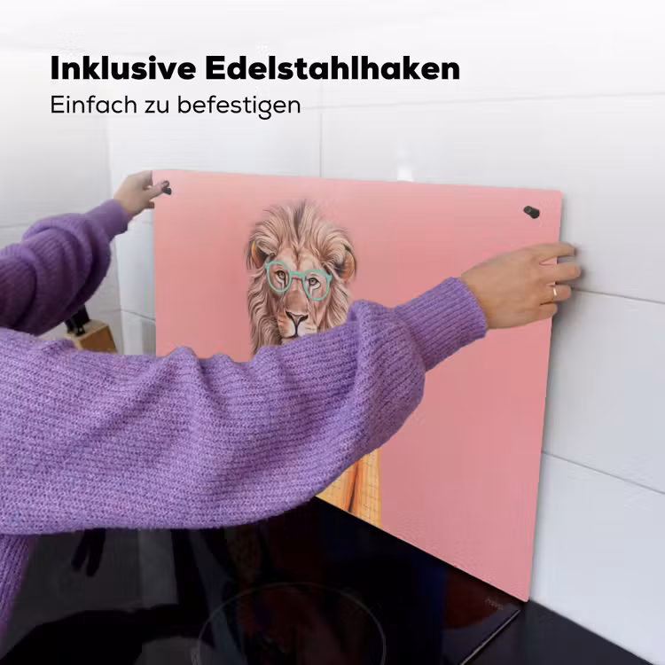 Leeuw - Pak - Geruit - Bril Inductie beschemer met haakjes klein -ky-ophangen-de