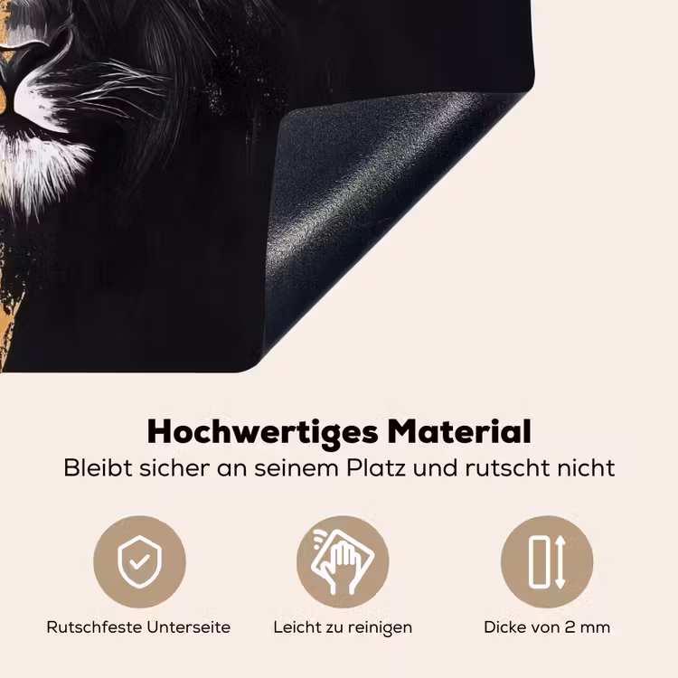 Leeuw - Gesplitst - Zwart - Lijn Inductie beschemer met haakjes klein -ky-onderkant-de