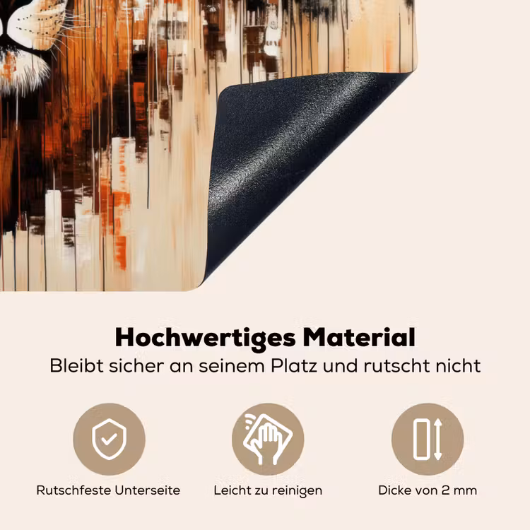 Leeuwenkop - Lijnen - Crème Inductie beschemer met haakjes klein -ky-onderkant-de