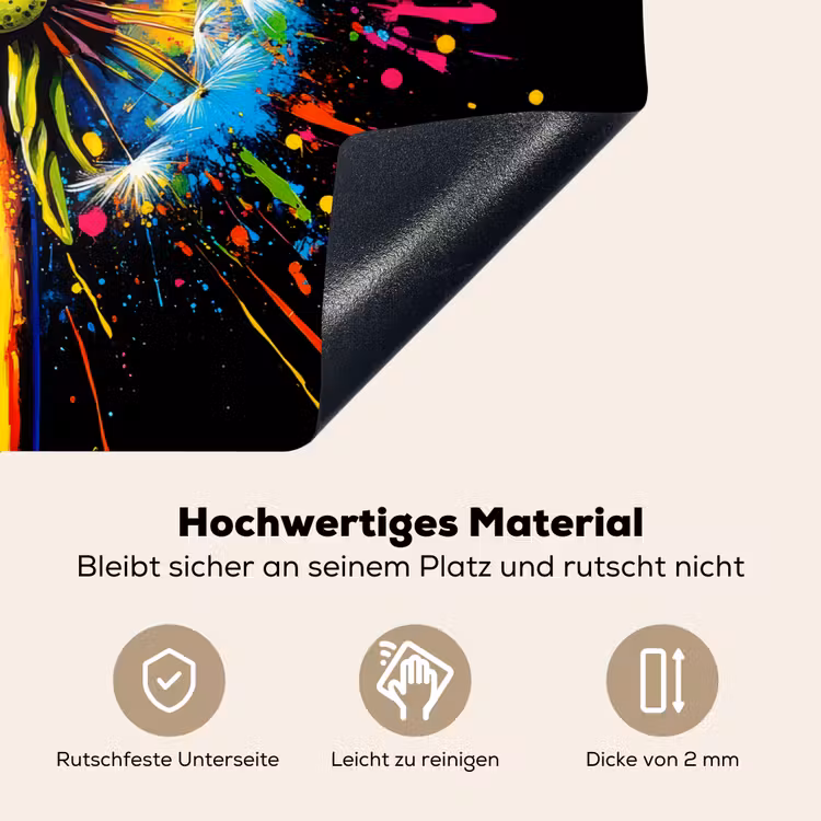 Paardenbloem - Graffiti - Kleurrijk - Bloemen - Natuur Inductie beschemer met haakjes klein -ky-onderkant-de