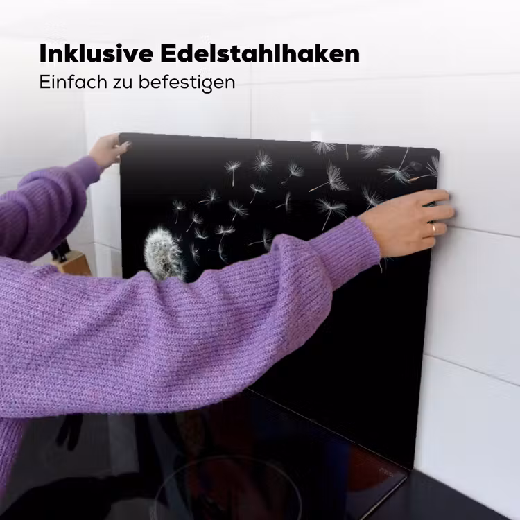 Paardenbloem - Zwart - Natuur Inductie beschemer met haakjes klein -ky-ophangen-de