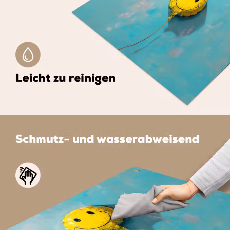 Ballon - Geel - Smiley Inductie beschemer met haakjes middel -ky-schoon-de
