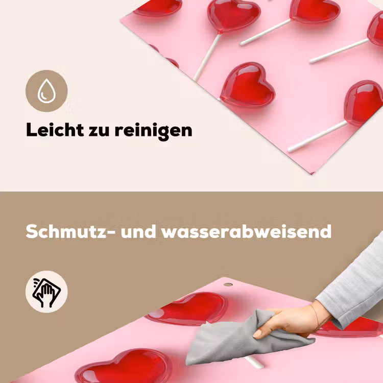Lollies - Hartjes - Roze Inductie beschemer met haakjes klein -ky-schoon-de