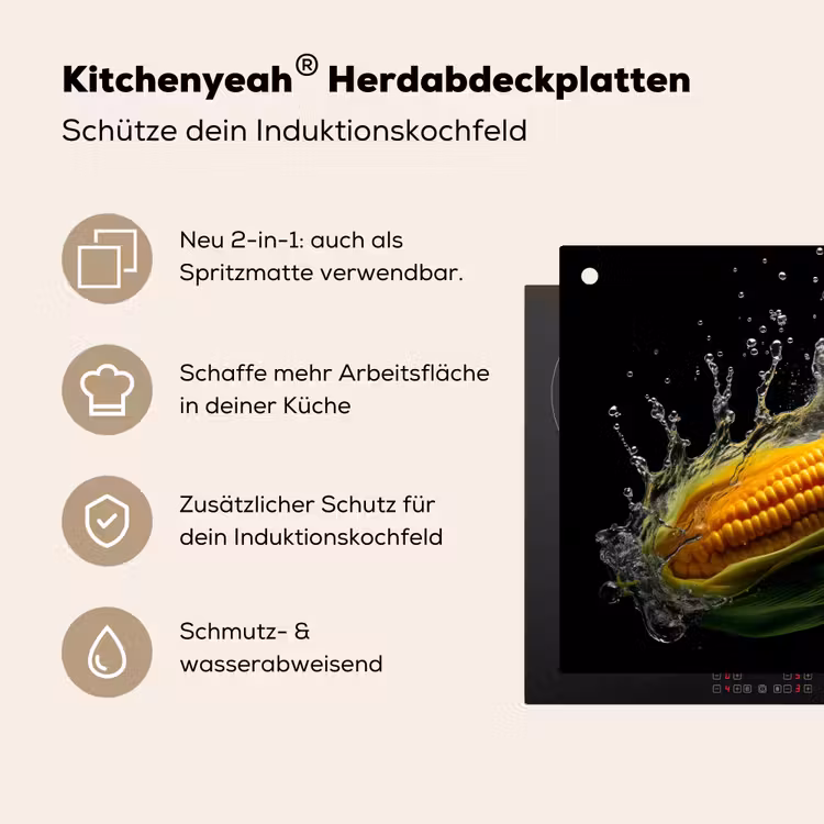 Maïs - Groente - Planten - Zwart - Water Inductie beschemer met haakjes klein -ky-usp-de