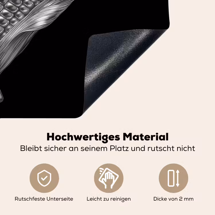 Maïskolf - Glanzend metaal - Elegant Inductie beschemer met haakjes middel -ky-onderkant-de