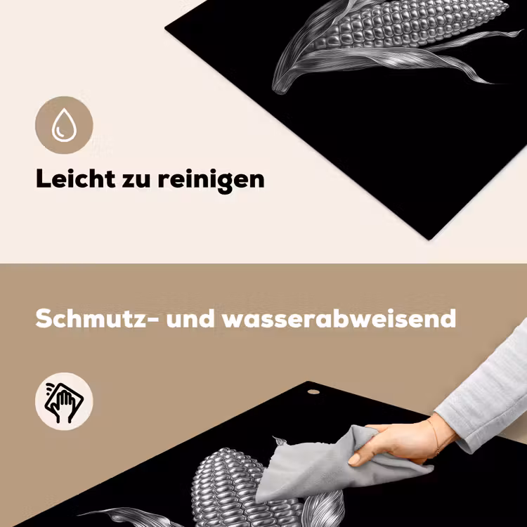 Maïskolf - Glanzend metaal - Elegant Inductie beschemer met haakjes middel -ky-schoon-de