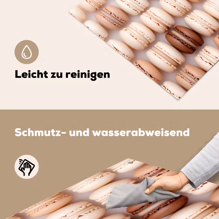 Macarons - Beige - Bruin Inductie beschemer met haakjes klein -ky-schoon-de