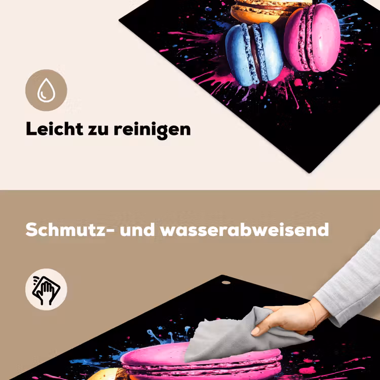 Macarons - Dessert - Graffiti - Kleurrijk - Roze - Blauw - Geel Inductie beschemer met haakjes klein -ky-schoon-de