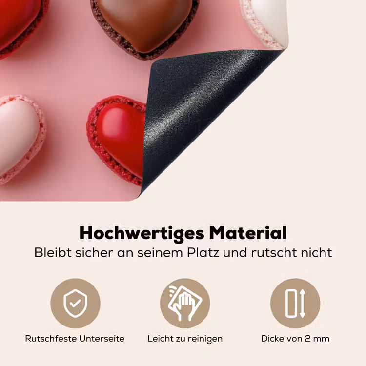 Macarons - Hartjes - Kleurrijk - Roze Inductie beschemer met haakjes klein -ky-onderkant-de