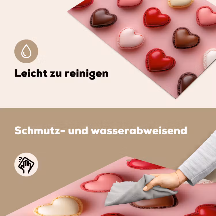 Macarons - Hartjes - Kleurrijk - Roze Inductie beschemer met haakjes klein -ky-schoon-de