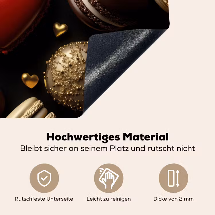 Macarons - Rood - Hart Inductie beschemer met haakjes klein -ky-onderkant-de