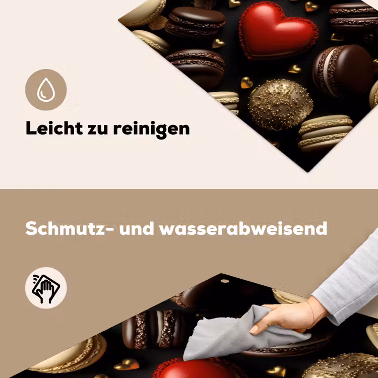 Macarons - Rood - Hart Inductie beschemer met haakjes klein -ky-schoon-de