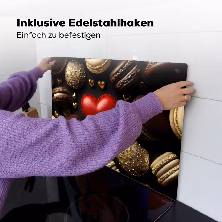 Macarons - Rood - Hart Inductie beschemer met haakjes klein -ky-ophangen-de