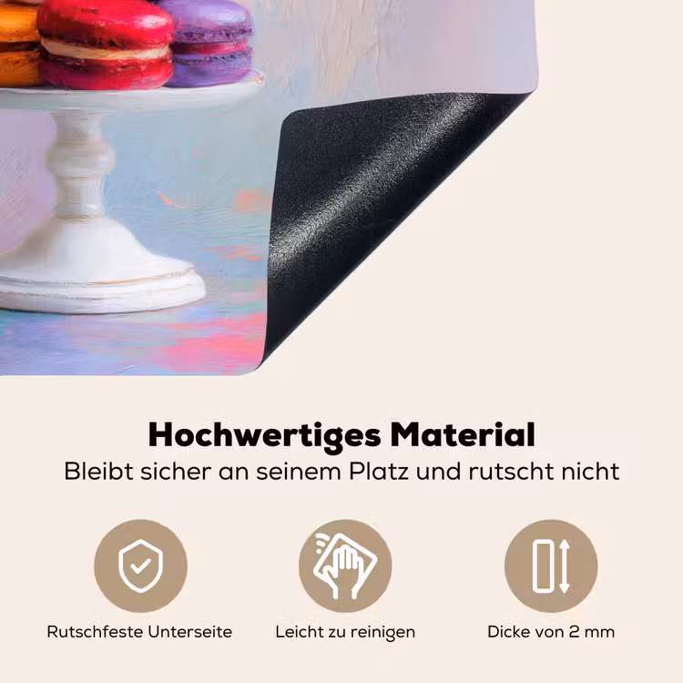 Macarons - Schaal - Pastel - Kleurrijk Inductie beschemer met haakjes middel -ky-onderkant-de