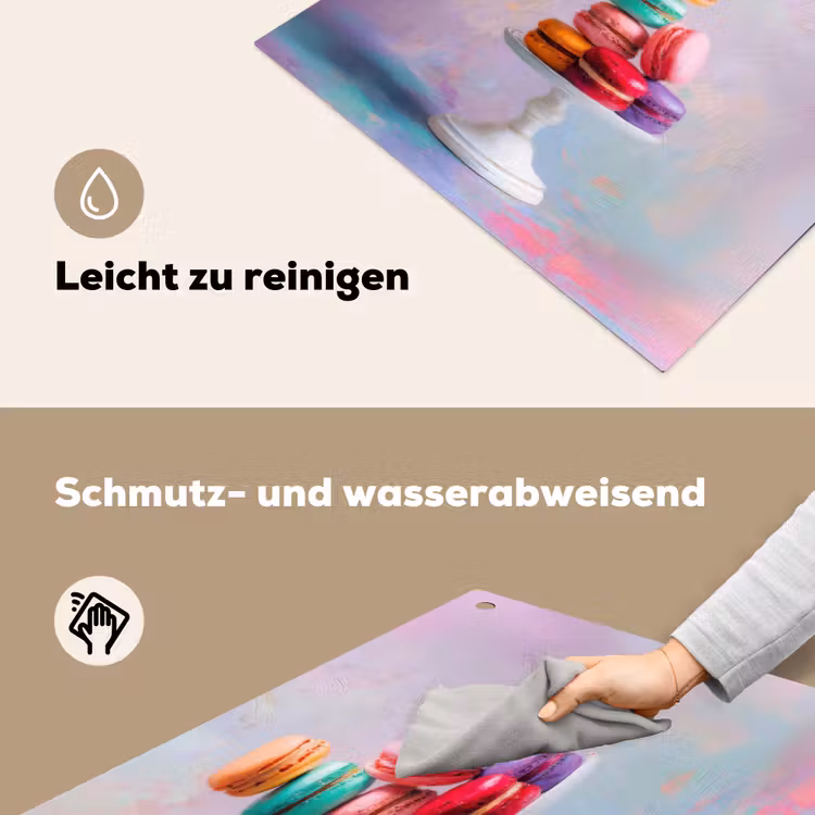 Macarons - Schaal - Pastel - Kleurrijk Inductie beschemer met haakjes middel -ky-schoon-de