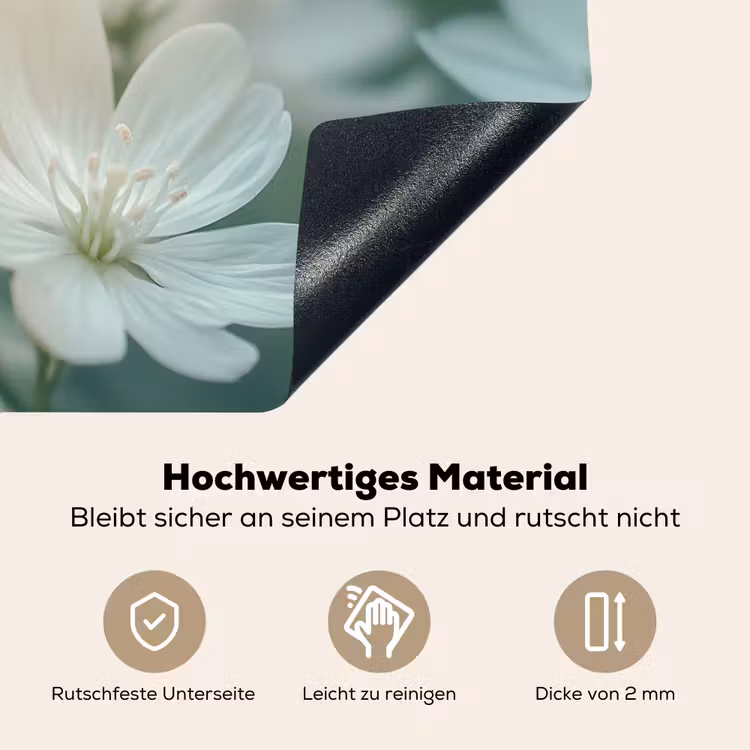 Lieveheersbeestje - Bloemen - Wit Inductie beschemer met haakjes klein -ky-onderkant-de