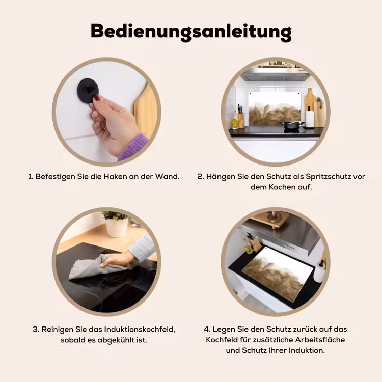 Marmer - Goud - Bruin - Textuur - Marmerlook Inductie beschemer met haakjes klein -ky-gebruik-de