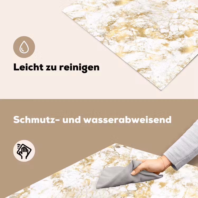Marmer - Goud - Structuur Inductie beschemer met haakjes klein 777 -ky-schoon-de