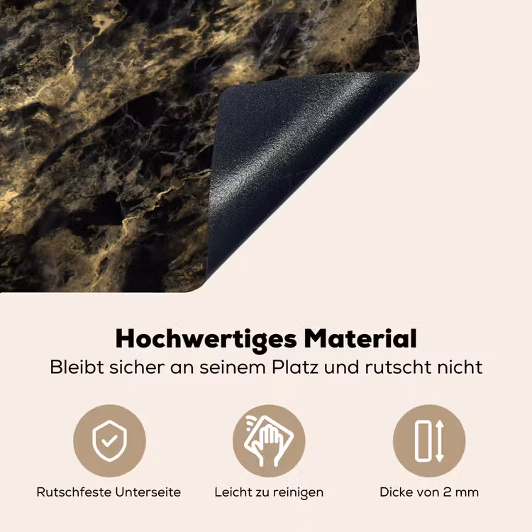Marmer - Zwart - Goud Inductie beschemer met haakjes klein 777 -ky-onderkant-de