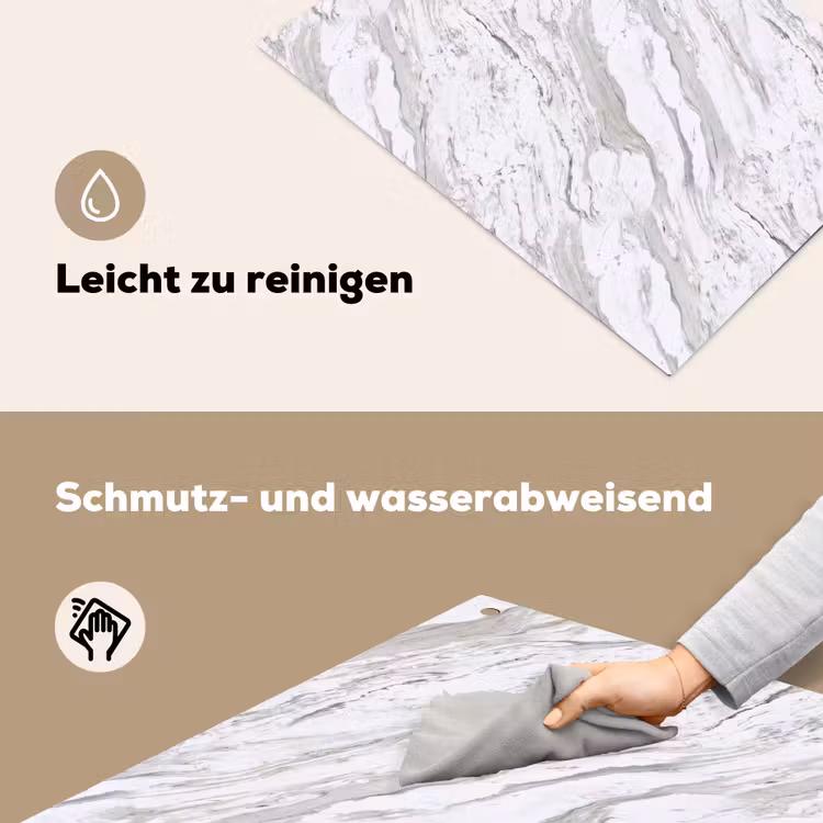 Marmer - Wit - Grijsgroen Inductie beschemer met haakjes klein 777 -ky-schoon-de