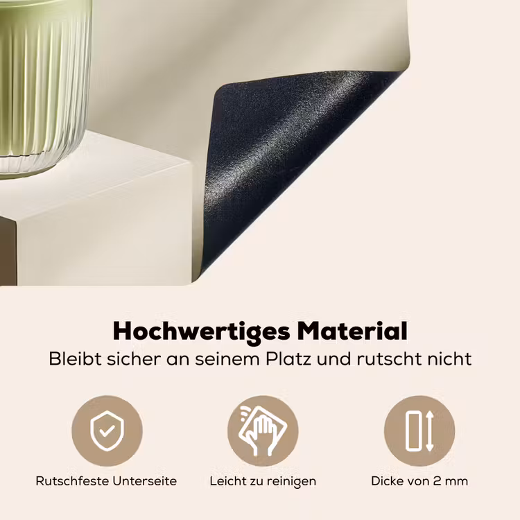 Matcha - Glas - Groen - Minimalistisch Inductie beschemer met haakjes klein -ky-onderkant-de