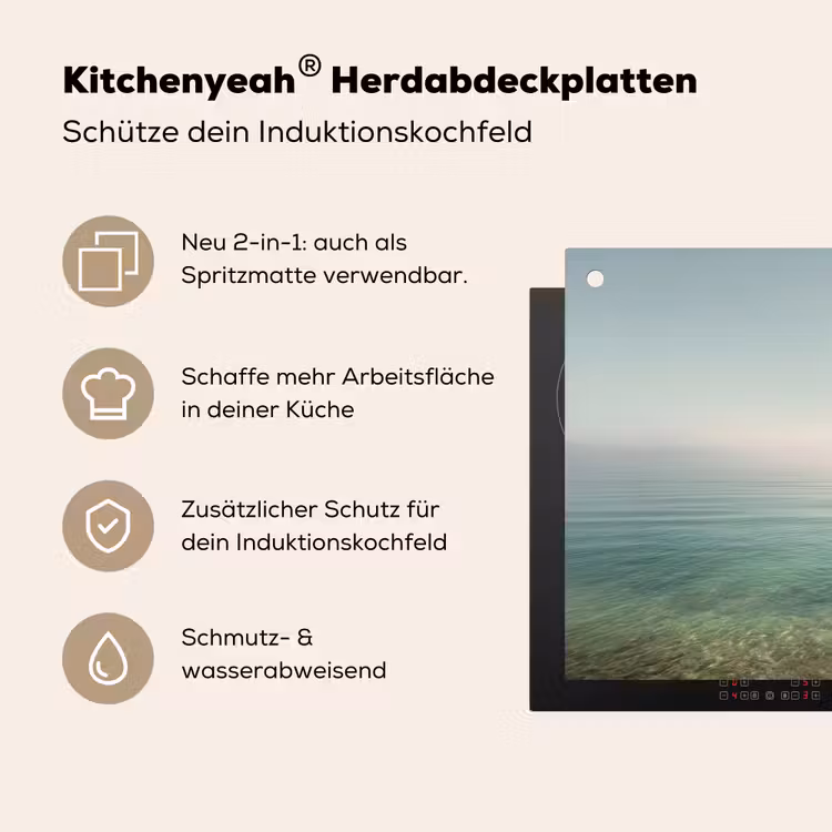Zee - Horizon - Blauw - Mist Inductie beschemer met haakjes middel -ky-usp-de