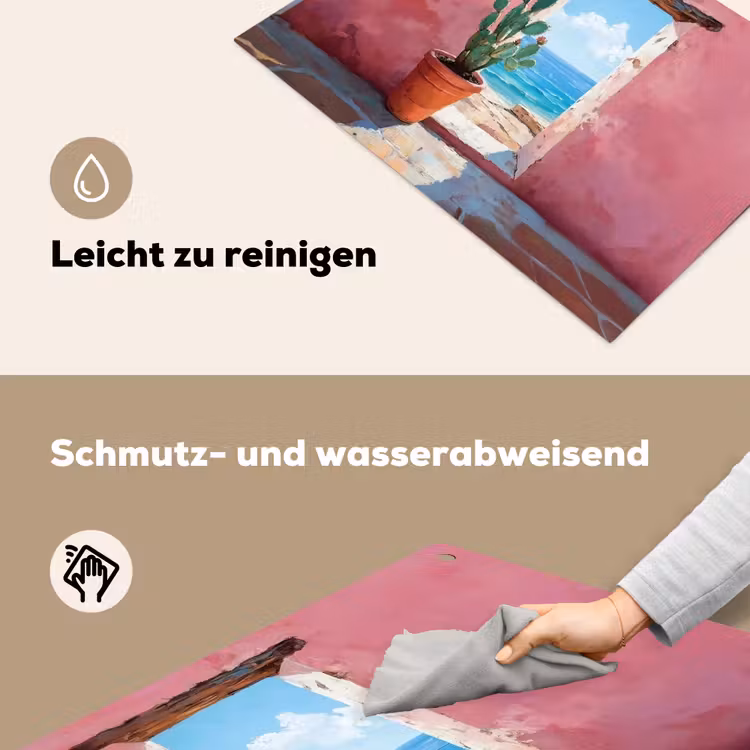 Zee - Roze - Cactus Inductie beschemer met haakjes klein -ky-schoon-de