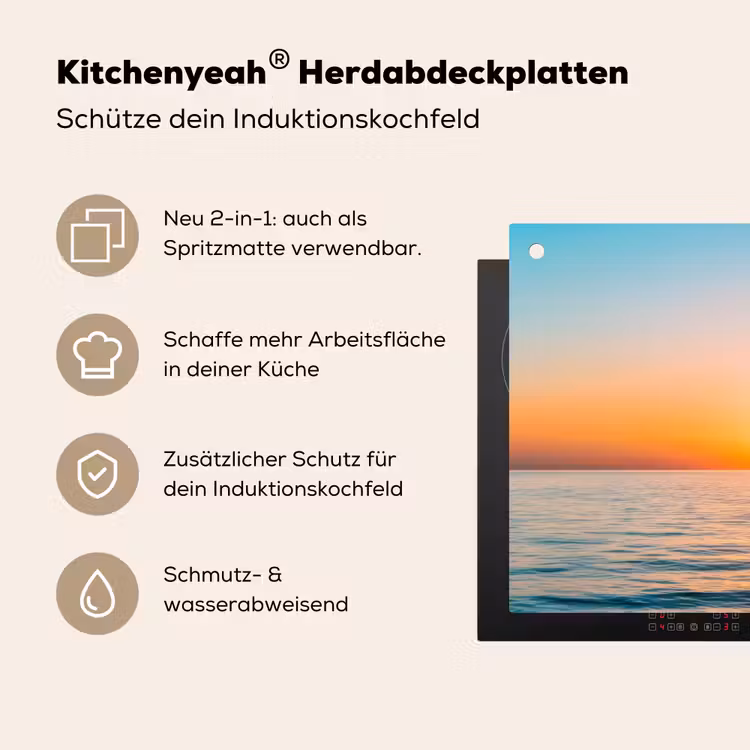 Zee - Zeilboot - Zonsondergang Inductie beschemer met haakjes klein -ky-usp-de
