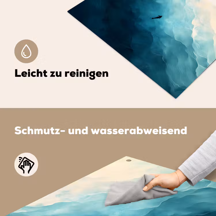 Zee - Silhouet - Abstract - Blauw Inductie beschemer met haakjes klein -ky-schoon-de