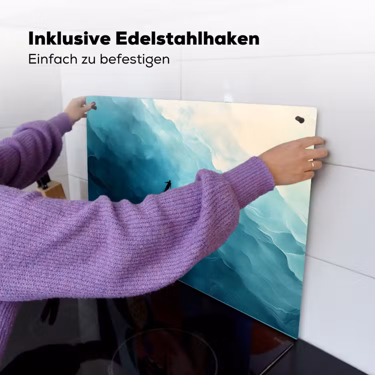Zee - Silhouet - Abstract - Blauw Inductie beschemer met haakjes klein -ky-ophangen-de