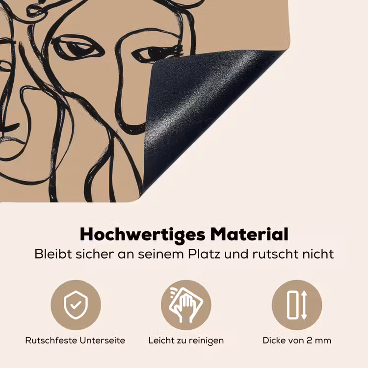Gezichtenzee - Lijntekening - Abstract Inductie beschemer met haakjes middel -ky-onderkant-de