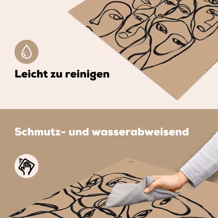 Gezichtenzee - Lijntekening - Abstract Inductie beschemer met haakjes middel -ky-schoon-de