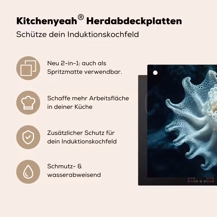 Zeewezen - Wit - Golven - Water Inductie beschemer met haakjes middel -ky-usp-de