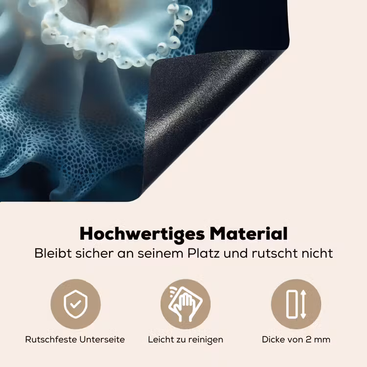 Zeewezen - Wit - Golven - Water Inductie beschemer met haakjes middel -ky-onderkant-de