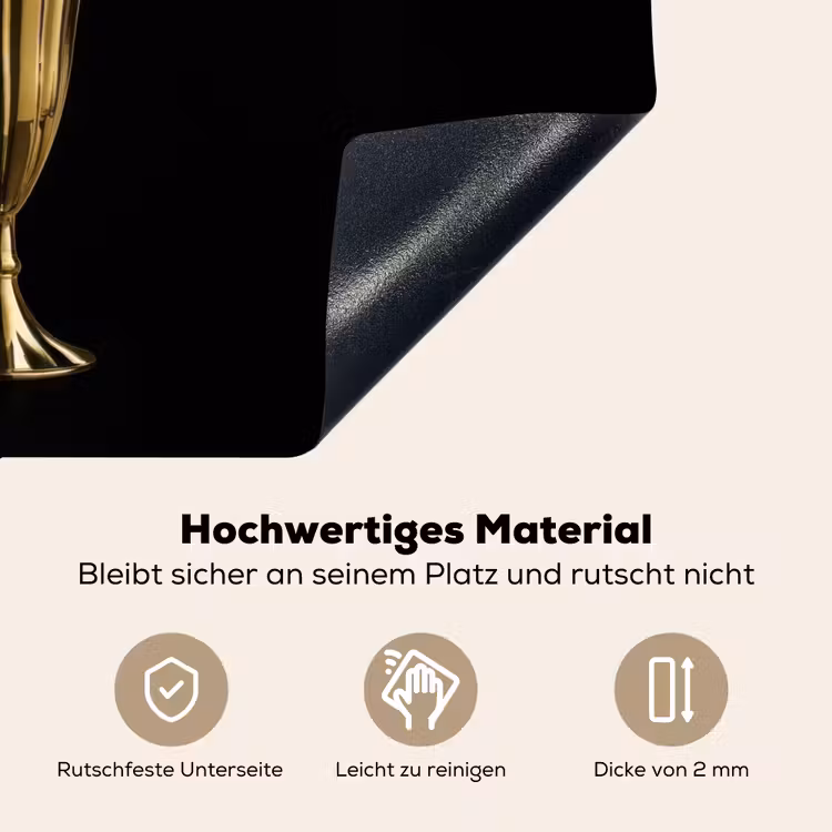 Milkshake - Goud - Drinken - Zwart Inductie beschemer met haakjes klein -ky-onderkant-de