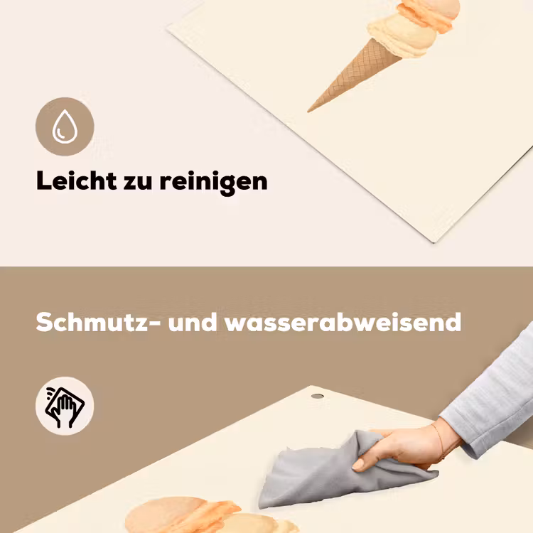 Minimalistisch - Schepijs - Hoorntje - Beige Inductie beschemer met haakjes klein -ky-schoon-de