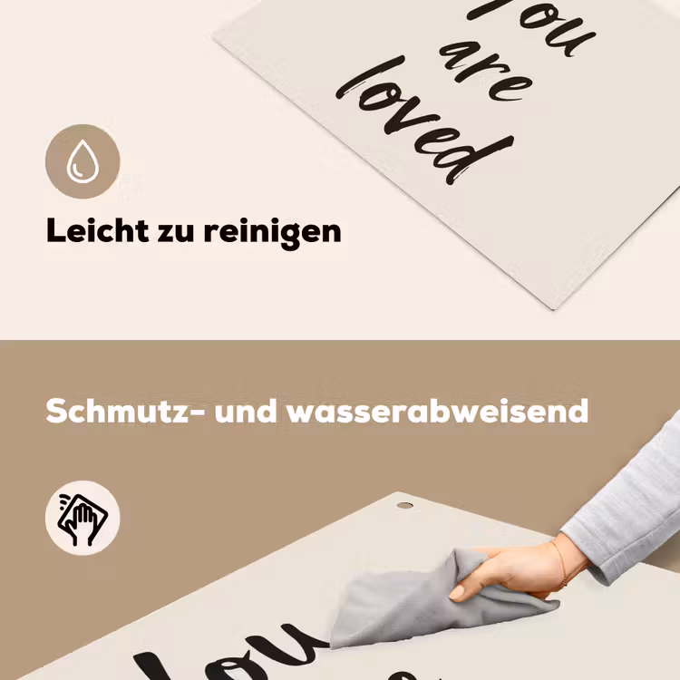 Minimalistisch - Beige - Love Inductie beschemer met haakjes klein -ky-schoon-de