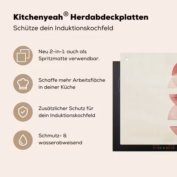 Minimalistisch - Cirkels - Roze Inductie beschemer met haakjes klein -ky-usp-de