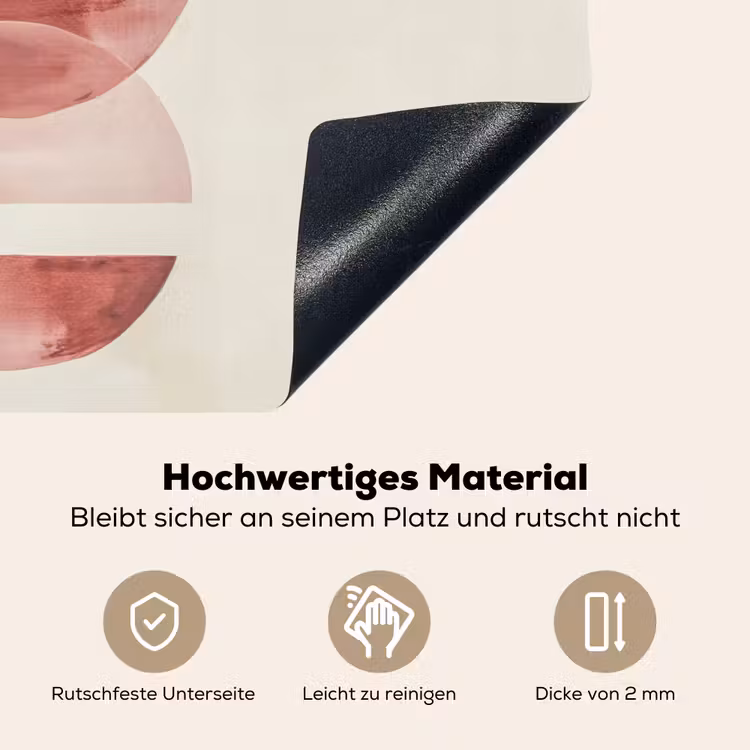 Minimalistisch - Cirkels - Roze Inductie beschemer met haakjes klein -ky-onderkant-de