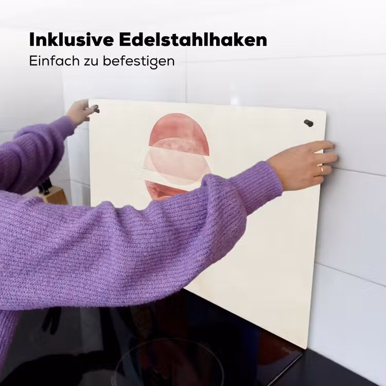 Minimalistisch - Cirkels - Roze Inductie beschemer met haakjes klein -ky-ophangen-de