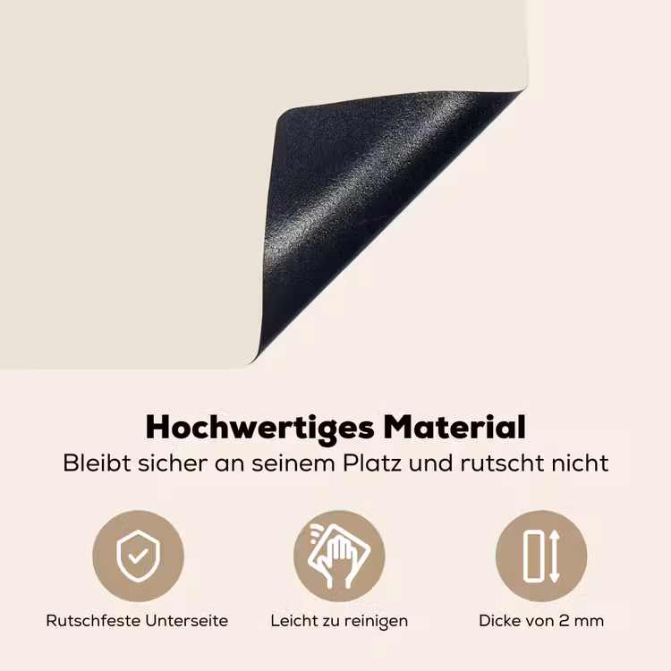 Minimalistisch - Love - Beige Inductie beschemer met haakjes klein -ky-onderkant-de