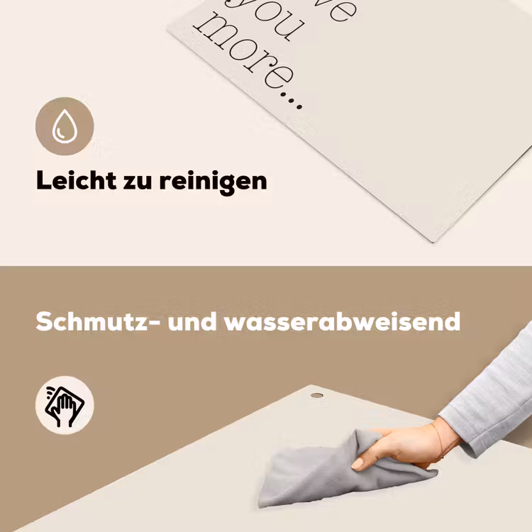 Minimalistisch - Love - Beige Inductie beschemer met haakjes klein -ky-schoon-de