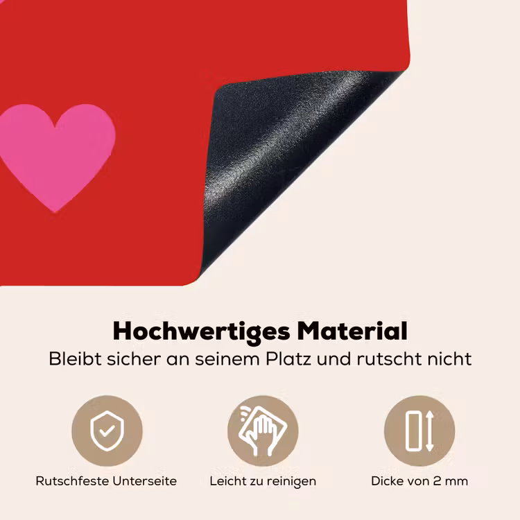 Minimalistisch - Rood - Roze - Hartjes Inductie beschemer met haakjes klein -ky-onderkant-de