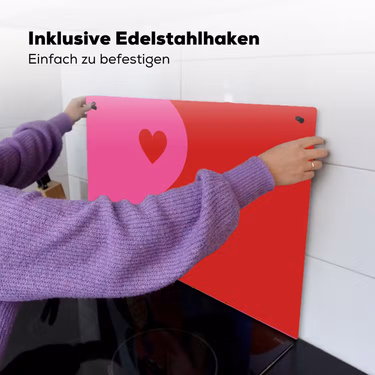 Minimalistisch - Rood - Roze - Hartjes Inductie beschemer met haakjes klein -ky-ophangen-de