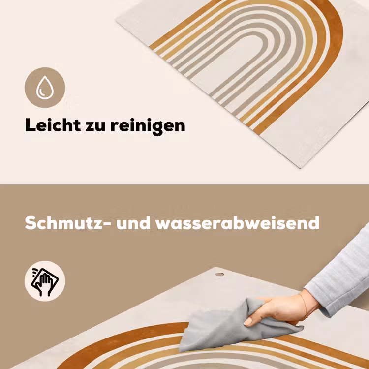 Minimalistisch - Boog - Lijnen - Beige Inductie beschemer met haakjes klein -ky-schoon-de