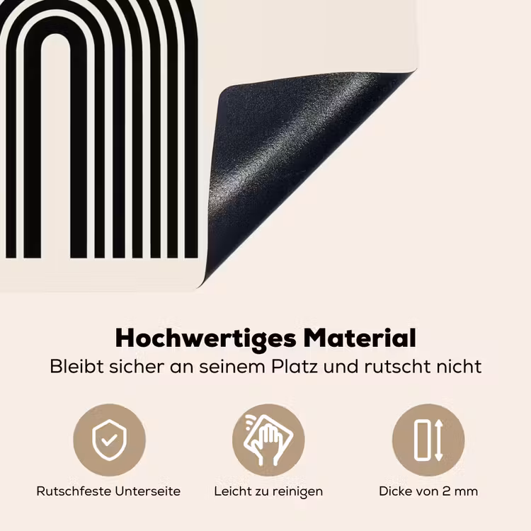 Minimalistisch - Zwarte boog - Gouden cirkel Inductie beschemer met haakjes middel -ky-onderkant-de