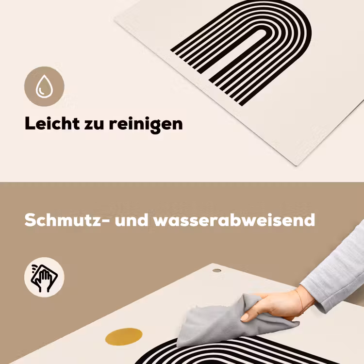 Minimalistisch - Zwarte boog - Gouden cirkel Inductie beschemer met haakjes middel -ky-schoon-de