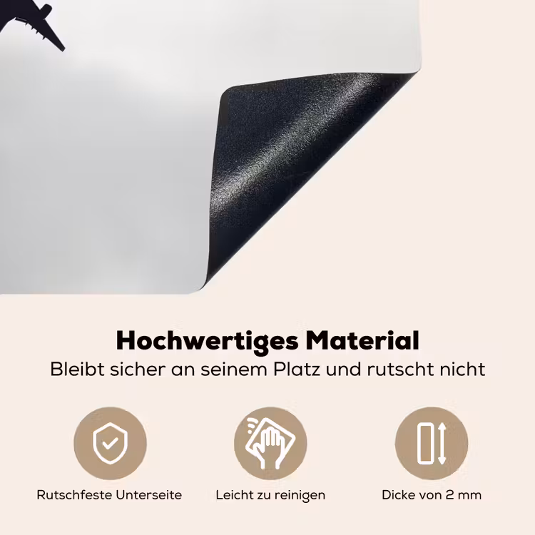Minimalistisch - Silhouet - Zwart - Vliegtuig Inductie beschemer met haakjes klein -ky-onderkant-de