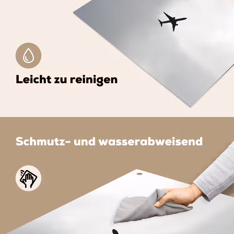 Minimalistisch - Silhouet - Zwart - Vliegtuig Inductie beschemer met haakjes klein -ky-schoon-de